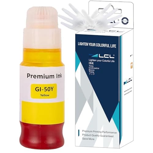 Image of LCL GI-50 Ink bottle Compatible for Canon 50 GI-50 GI50 Ink Bottle Compatible with Canon Pixma GM2050 GM4050 G5050 G6050 G7050 (1 Yellow)