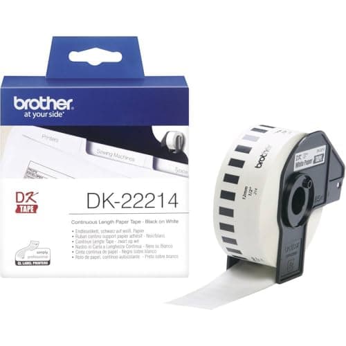 Image of Brother DK-22214 Labels Roll 12 mm x 30.48 m Paper White 1 Piece Permanent Adhesive DK22214 Universal Labels