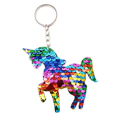Image of CrownOfRibbons Unicorn Keyring, Rainbow Suitcase luggage accessory, Sparkles