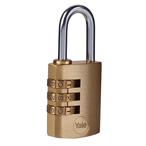 Image of Yale - Y150B/30/125/1 Standard Security 30mm Brass Combination Padlock - Open Steel Shackle - 3 dial Combination Lock