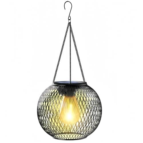 Image of Garden lantern lasts for 48 hours, | Waterproof retro metal outdoor sun light IP65, with light detection | Very suitable for pergolas/courtyards/Christmas/Halloween (one pack)