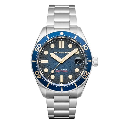 Image of Spinnaker Mens 40mm Croft Mid Size Automatic Regiment Blue Watch with Stainless Steel Bracelet SP-5100-22