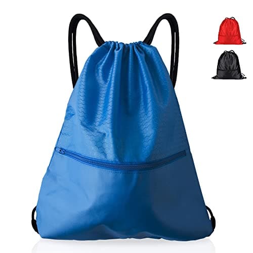 Image of Spolife Sports Gym Sack Drawstring Bag Waterproof Drawstring Sport Bag,High Capacity Drawstring Gym Bag(Blue)