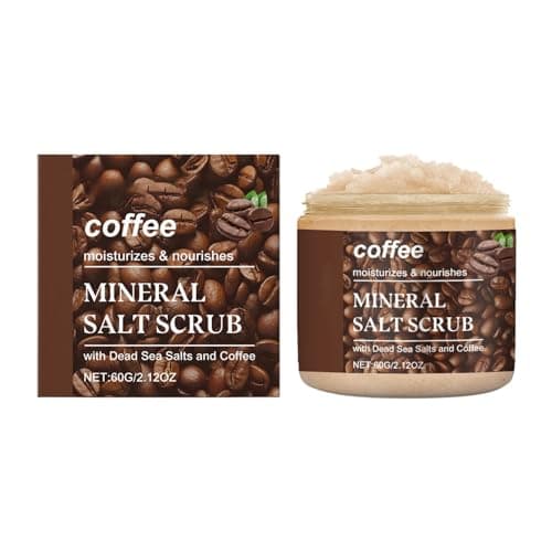Image of Sea Salt Body Scrub, Beauty Nourishing Cleanser,Coffee Scented Salt Body Scrub, Features an Invigorating Coffee Aromas, for Daily Shower Night Routine 60g (1PCS, A)