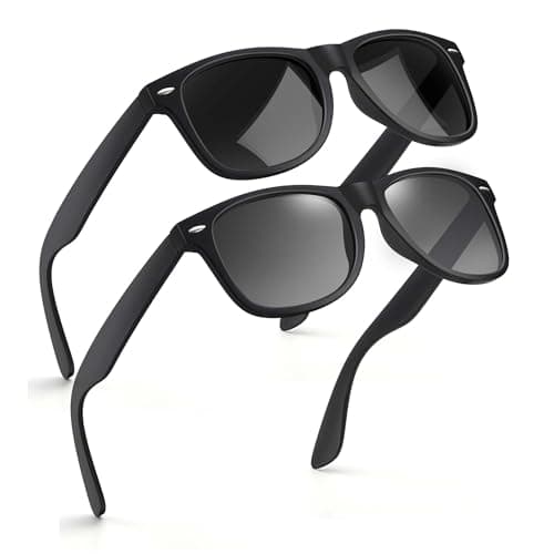 Image of wearPro Polarised-Sunglasses-Mens-Womens-UV400-Protection Rectangular Sunglasses Retro Black Sun Glasses Unisex Classic Ultralight Shades For Cycling Driving Fishing(Black + Gradient Blac)