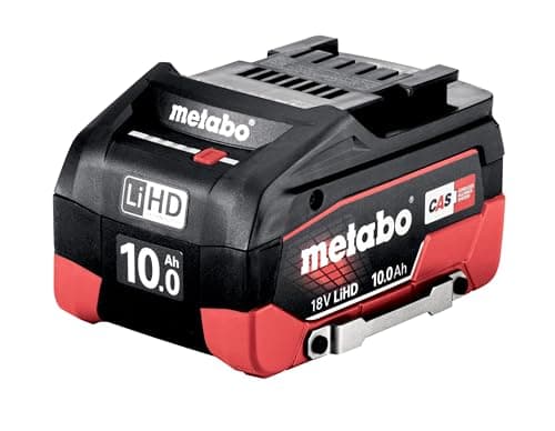 Image of metabo LiHD Battery 18 V 10.0 Ah Powerful Tool Battery with Long Life Air Cooled Technology Single Cell Monitoring (ESCP) Battery Pack for Power Tools