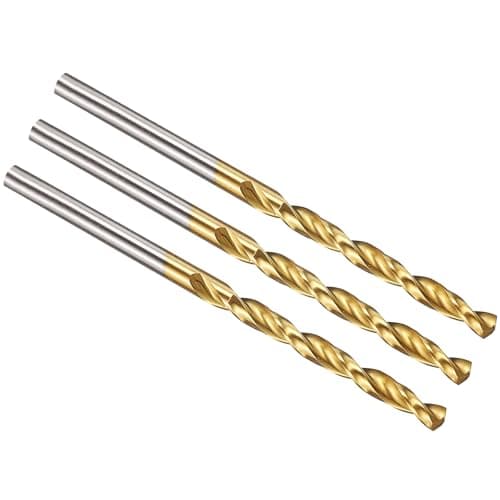 Image of PATIKIL 2.5mm Drill Bit, M42 8% Cobalt High-Speed Steel Jobber Straight Shank 135° Titanium Nitride (TiN) Coated for Hard Metal Stainless Steel - 3 Pack