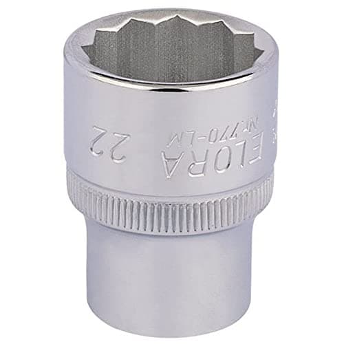 Image of Draper 24674 Elora Bi-Hexagon Socket, 1/2" Square Drive, 22mm, Blue