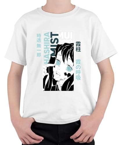Image of Muichiro Tokito Nebel Hashira Kimetsu no Yaiba Anime Manga Unisex Children's T-Shirt, White, 152