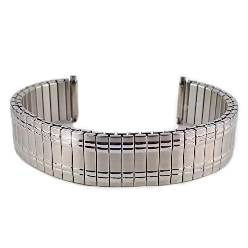 Image of Swift Gift Silver Expanding Stretch Watch Strap Bracelet Metal Stainless Steel Expander Band (to Fit 16mm 17mm 18mm 19mm 20mm)