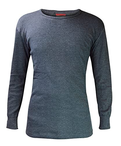 Image of HEAT HOLDERS - Mens Winter Warm Cotton Thermal Underwear Long Sleeve Top Vest (Large (41-43" Chest), Charcoal)