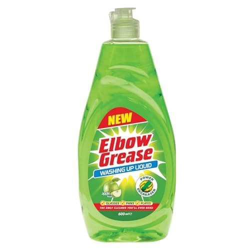 Image of Elbow Grease Washing Up Liquid | Power Degreaser - Soap for Hand Washing Dishes, Pots, Pans & Glasses (Apple, 600ml)