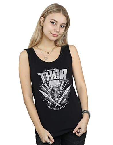 Image of Marvel Women's Thor Ragnarok Hammer Logo Vest Black Large