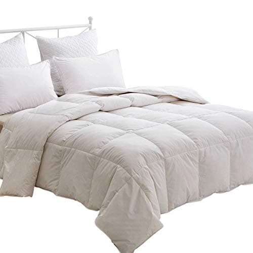 Image of Double Size Duvet - Luxury White Goose Feather and Down Duvet, 13.5 Tog Bed Quilt, 100% Cotton Shell, Anti-dust mite & Feather-proof Fabric, All Season