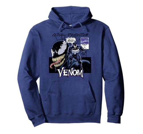 Image of Marvel Venom Comic Lethal Protector Distressed Pullover Hoodie