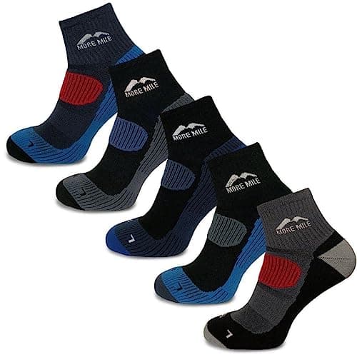 Image of More Mile Cheviot 5 Pack Mens Trail Running Socks Cushioned Padded