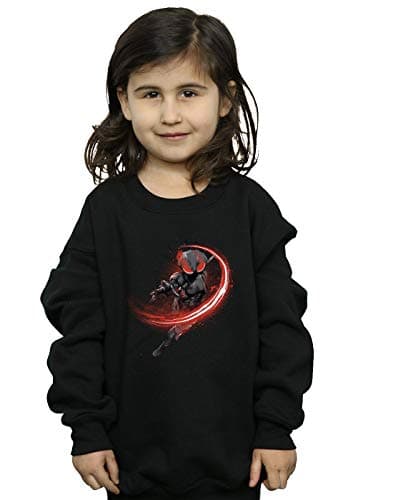 Image of Absolute Cult DC Comics Girls Aquaman Black Manta Flash Sweatshirt Black 5-6 Years