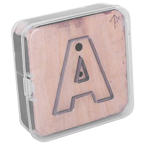 Image of Capital Letter Leather Craft Punch Tool, Leather Hole Puncher with Alphabet Dies, Ergonomic Iron Cutting Mould for DIY Crafting, Clear Pattern Maker for Beginners and (A)