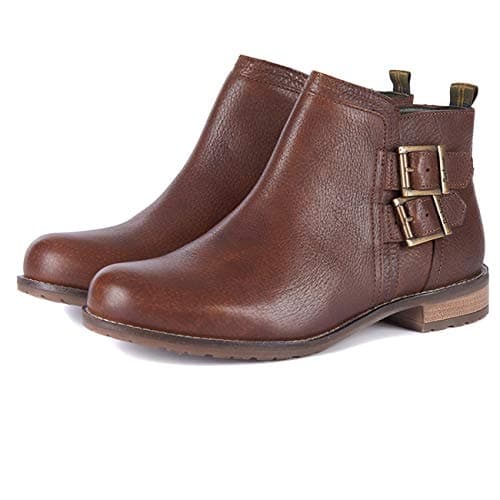 Image of Barbour Womens Sarah Low Buckle Boot Leather Walking Casual Fashion Ankle Boots - Brown - 8