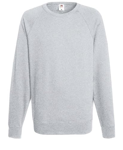 Image of Fruit of the Loom 62138 Lightweight Raglan Sweatshirt - Heather Grey - L