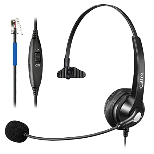 Image of Telephone Headset RJ9 with Noise Cancelling Microphone, Monaural Landline Phone Headset Work for Cisco 7940 7942 6921 7821 7960 7970 7971 7931G 7941G 7945G 7962G 8841 8861 Call Center Office IP Phones