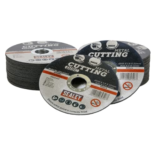 Image of Sealey Ø115 x 1.6mm Cutting Disc Ø22mm Bore Pack of 50 - PTC/115CT50
