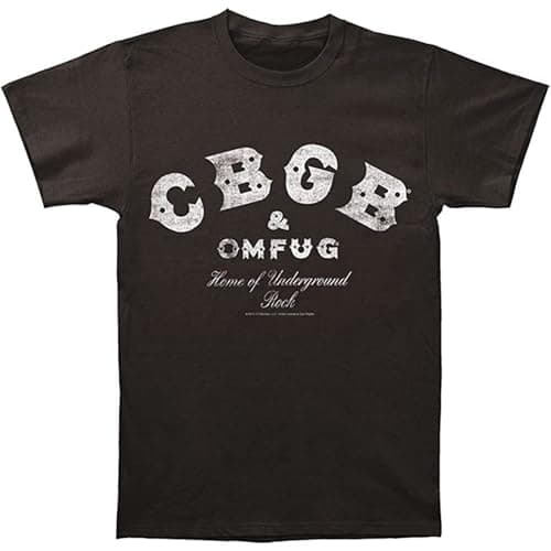 Image of CBGB Distressed Logo Mens T-Shirt Cotton Unisex Tee Black Tops M