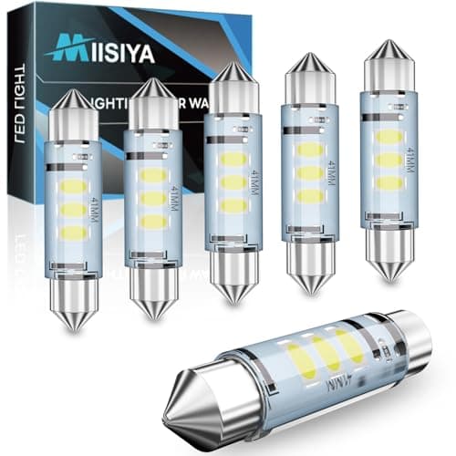Image of Miisiya 41MM C5W LED Bulbs 12V/24V 6 12v 24v 9-18v418 Festoon Bulbs 4014 12 SMD 400 Lumens 6500K for Car Dome Lights License Lights Trunk Lights(6PCS)