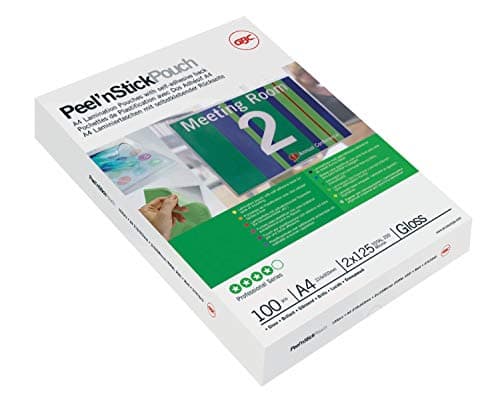 Image of GBC A4 2x75 Micron Peel n' Stick Gloss Laminating Pouches, Pack of 25, 3747527