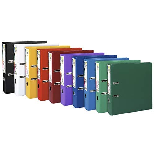Image of Exacompta - Ref 53374E - Prem'Touch PP Lever Arch File - 320 x 300mm in Size, 2 Rings, Can Hold A4+ Documents, 80mm Spine, 80mm Rings, FSC-Certified - Assorted Colours (Pack of 10)