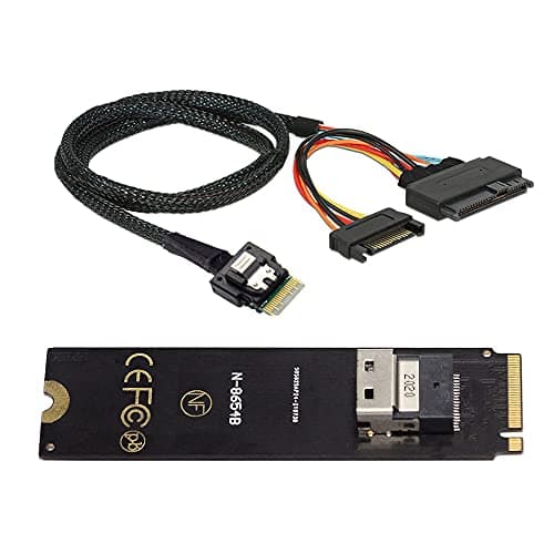 Image of NFHK NGFF M-Key NVME to SFF-8654 Slimline SAS Card Adapter and U.2 U2 SFF-8639 NVME PCIe SSD Cable for Mainboard SSD