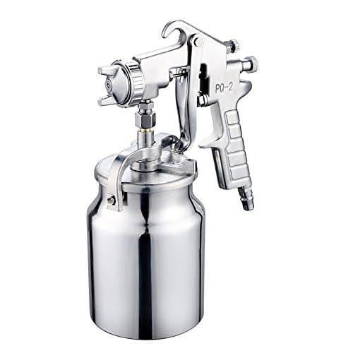 Image of NUZAMAS Suction Feed Air Spray Paint Gun 2.0mm Stainless Nozzle 1000ml Capacity Airbrush Painting Tool for Car Furniture Painting Hand Held Paint Sprayer