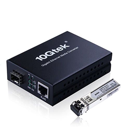 Image of ipolex Gigabit Multi-Mode LC Fiber to Ethernet Media Converter with a SFP-SX Module, 1.25G Fiber to Copper RJ45 Media Converter, 1000Base-SX to 10/100/1000Base-TX (850-nm, 550m@OM2OM3MMF) 1-Pack.