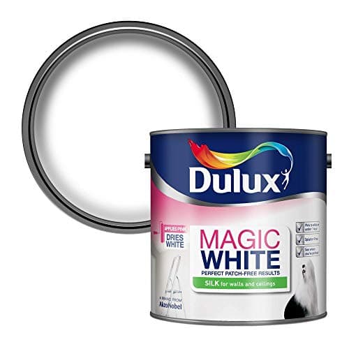 Image of Dulux Magic White Silk Emulsion Paint For Walls And Ceilings - Pure Brilliant White 2. 5 Litres