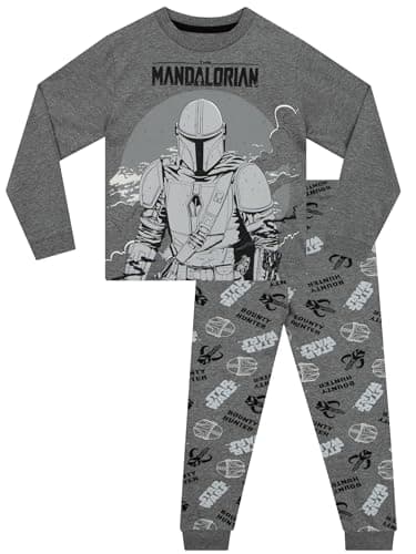 Image of Star Wars Pyjamas | The Mandalorian Boys' Pyjama Sets | Pyjamas For Boys | Grey 4-5 Years