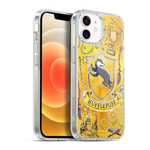 Image of Head Case Designs Officially Licensed Harry Potter Hufflepuff Pattern Deathly Hallows XIII Soft Gel Case Compatible With Apple iPhone 12 / iPhone 12 Pro