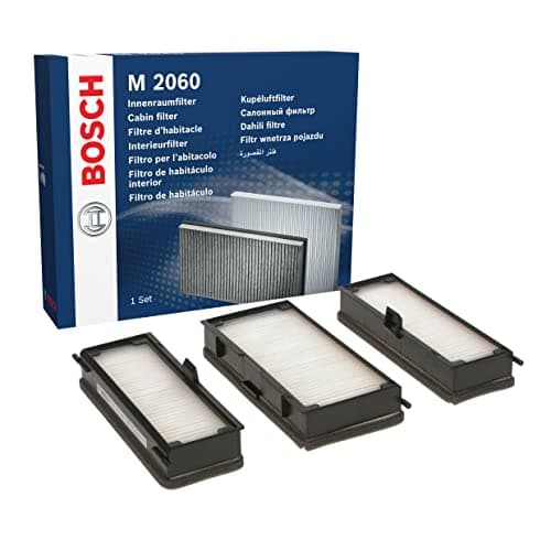 Image of Bosch M2060 Standard Cabin Filter, Replacement Filters - Filters Pollen and Dust for Cleaner Air Inside the Vehicle Set of 3 Filters