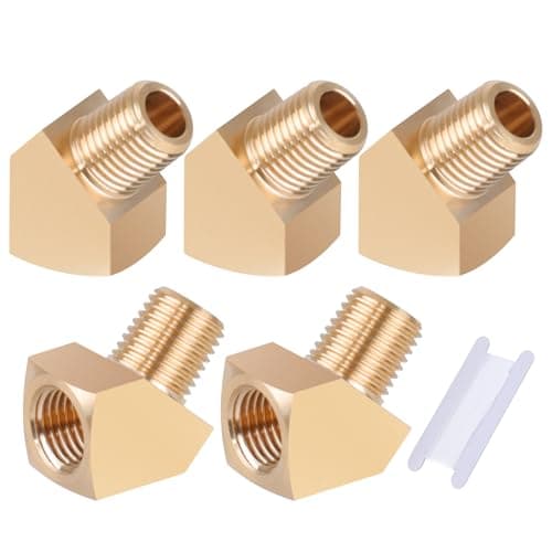 Image of Boeray 1/4" Brass Pipe Fittings 45 Degree Barstock Street Female Elbow 5pcs