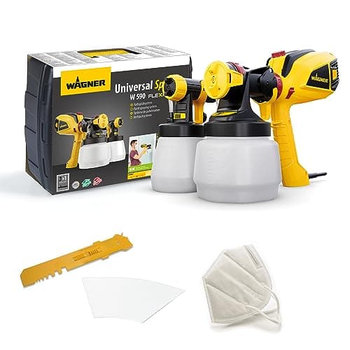 Image of WAGNER Universal Sprayer W 590 FLEXiO - Electric Paint Sprayer for Wall & Ceiling/Wood & Metal paint - interior and exterior usage, covers 15m² - 6 min, 1300 ml/ 800 ml capacity, 630 W