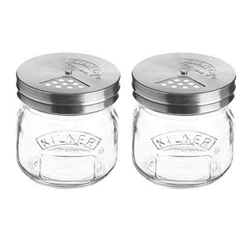 Image of Kilner Glass Storage Jar with Shaker Lid 250ml Clear (Pack of 2)