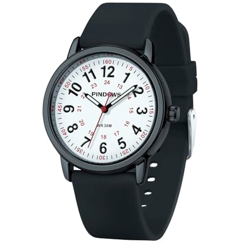 Image of PINDOWS Watches for Women, Analog Quartz Ladies Watches for Students Women and Men, 30M Waterproof Military Time Luminous Easy-Read Dial