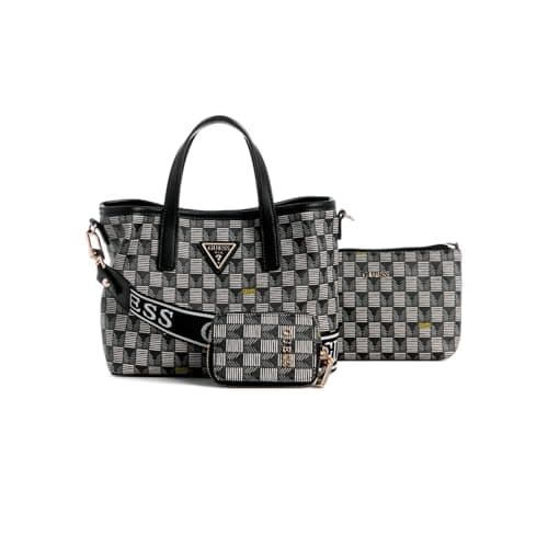 Image of GUESS Women's G Wave Mini Tote Handbag, Black Logo, One Size
