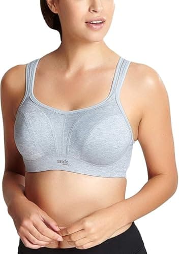 Image of Panache Women's High Impact Underwire Sports Bra, Opaque, Grey Marl, 32J US