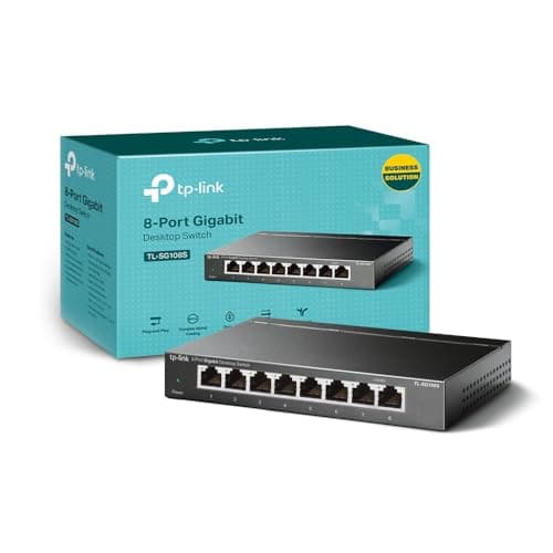 Image of TP-Link TL-SG108S 8 Port Gigabit Network Switch, Power Saving, Plug & Play, Metal Case, Ethernet Switch, Ethernet Splitter, Support QoS & IGMP Snooping, Desktop or Wall Mount