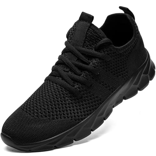 Image of ZGPWZWL Men's Trainers Athletic Running Shoes Lightweight Walking Sneakers Tennis Shoes Black Men's Size UK 6