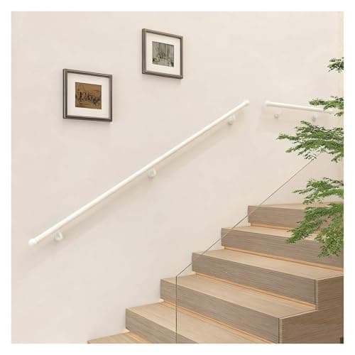 Image of GJZQDKX Stainless Steel Wall-Mounted Stair il Custom 50-560cm Anti-Slip Railing for Safety Garage & Basement Banister 80cm White Grab Handle