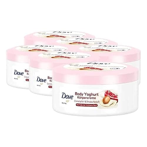 Image of Dove Body Yoghurt Body Cream Pomegranate & Shea Butter Fragrance for Normal to Dry Skin Pack of 6 x 250 ml