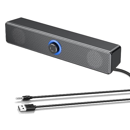 Image of FAYAZ USB Computer Speakers, 6W Computer Soundbar for PC,Desktop Laptop,USB Tablet, Mini Portable Soundbar with 3D Surround Stereo, Broad Compatibility, Plug and Play,1.2m USB Powered
