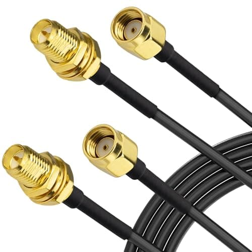 Image of Superbat RPSMA WiFi Antenna Extension Cable 2m,2Pcs Male to Female RG174 Coaxial Cable 50ohm for 4G LTE Router, Gateway Modem, PCIe Network Card, RTL-SDR USB Dongle Adapter, GPS/WiFi/SDR Equipment etc