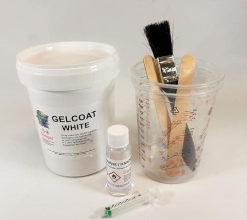 Image of Marine White Gelcoat 1kg - Lloyds Approved - Polyester - MEKP Hardener inc